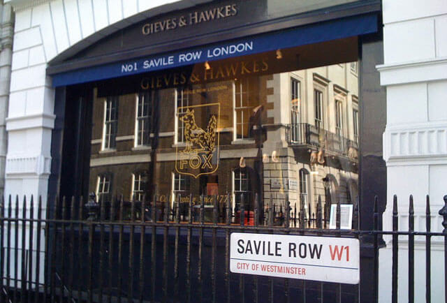 Savile Row – The ‘go to’ place to get a handmade suit where bespoke tailors are in competition with each other!